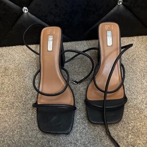 Primark Elegant Black Strappy Heels
